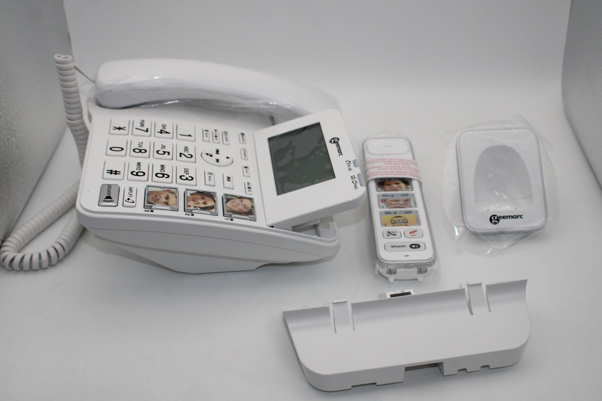 Geemarc Seniorentelefon SENIOR 295 Anrufbeantworter Freisprechen weiß Mobilteil - 3521350020793