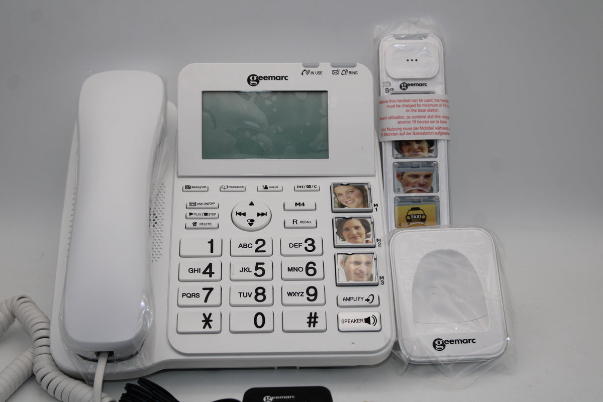 Geemarc Seniorentelefon SENIOR 295 Anrufbeantworter Freisprechen weiß Mobilteil - 3521350020793