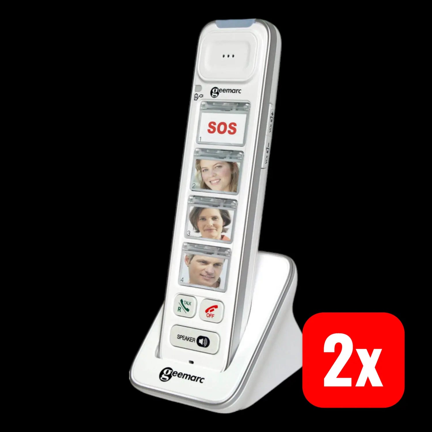 B-Ware Geemarc Photo Dect 295 Schnurloses Seniorentelefon Telefon Hac Weiß 2 Stück - 3521350008531