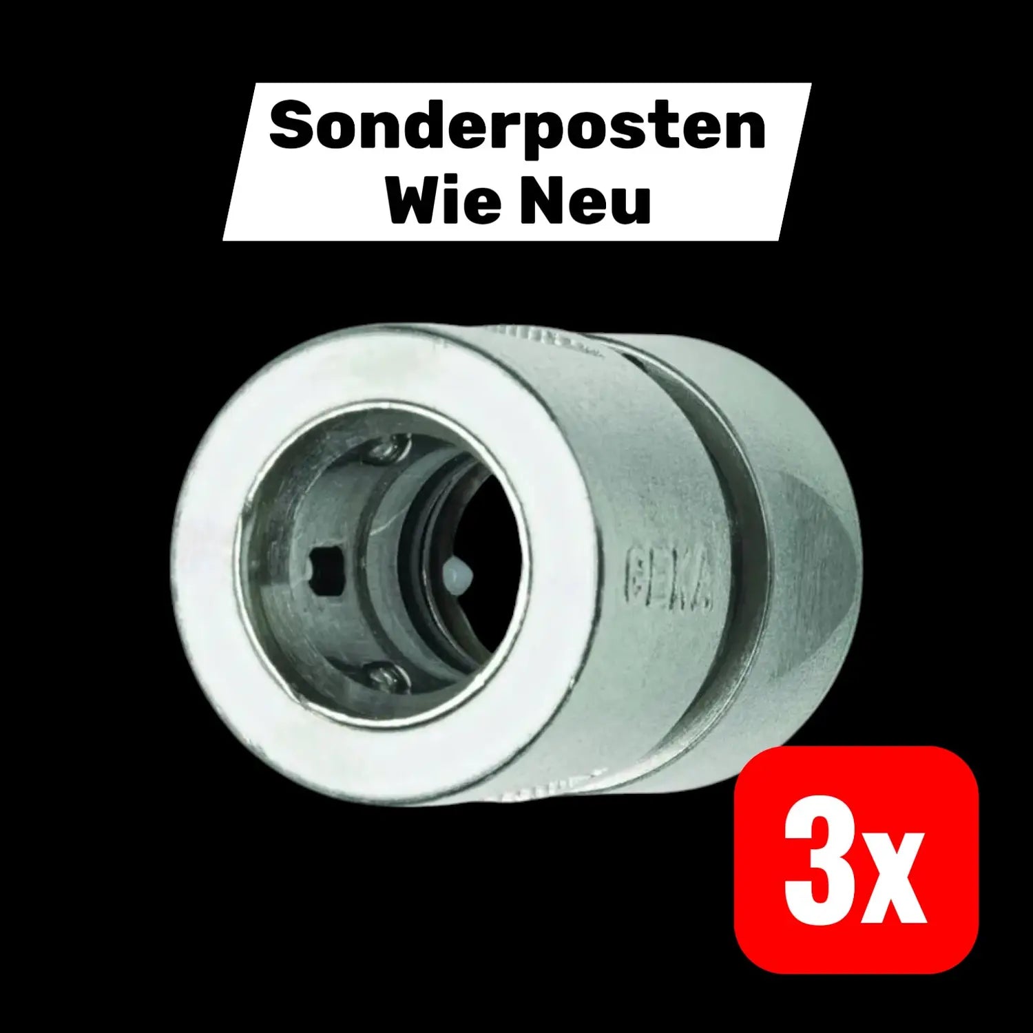 B-Ware Geka Plus Schlauchstück Anschlussstück Wasserstopp Messing 3/4 19mm 3 Stück - 4015933090307