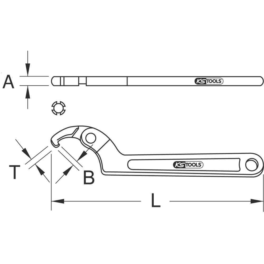 B-Ware Ks Tools Hakenschlüssel Schlüssel Werkzeug 5171303 Metrisch 32 76 Mm 1 1/4 3 - 4042146162880