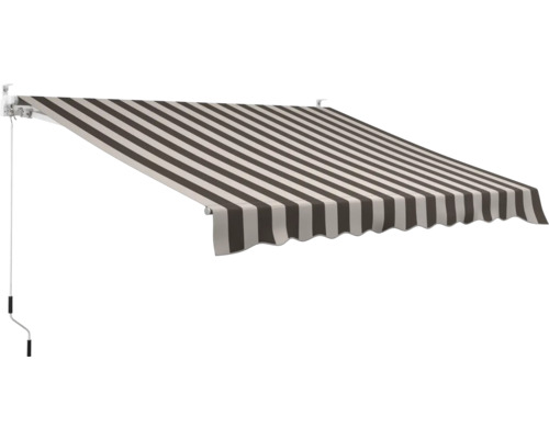 B-Ware Gelenkarmmarkise Sonnenschutz Markise 3x2,5 Stoff Gestreift Braun Beige Gestell