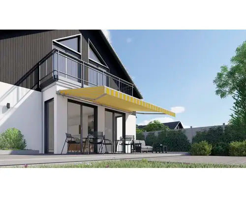 B-Ware Hornbach Markise Gelenkarmmarkise Sonnenschutz 3x2,5m Lotus Gelb Grau - 4306516433117