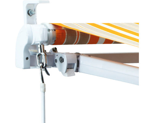 Gelenkarmmarkise Sonnenschutz Markise 5x3 Stoff gestreift orange grau weiß - 4306516022298