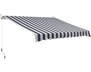 B-Ware Gelenkarmmarkise Sonnenschutz Markise Ral 9003 Balkon Terrasse 3x2,5m Blau/Weiß
