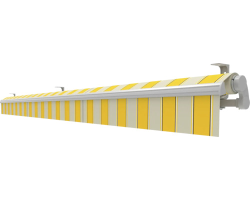 Gelenkarmmarkise Sonnenschutz Markise 5x3 Stoff Gelb/Grau Lotuseffekt Ral 9006  B-Ware - 4306516433131