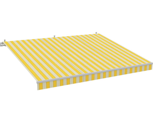 Gelenkarmmarkise Sonnenschutz Markise 5x3 Stoff Gelb/Grau Lotuseffekt Ral 9006  B-Ware - 4306516433131