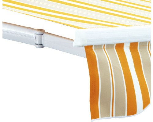 B-Ware Gelenkarmmarkise Sonnenschutz Markise 5x3 Stoff Gestreift Orange Grau Weiß  - 4306516022298