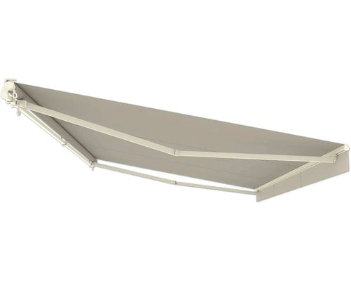 Markise Sonnenschutz Gelenkarmmarkise Lotus Stoff Beige Gestell Perlweiß - 4306516769759