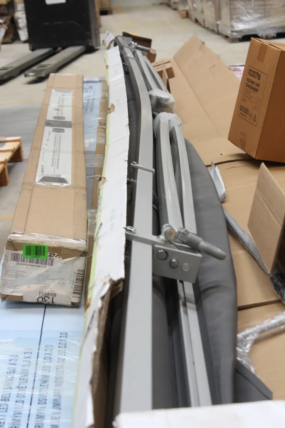 D-Ware Gelenkarmmarkise Markise Sonnenschutz Balkon Terrasse 5x3 Stoff Grau Polyester  - 4306517445751