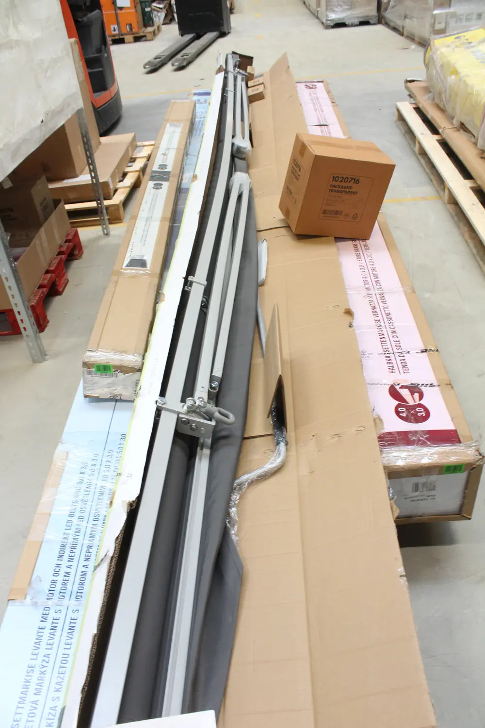 D-Ware Gelenkarmmarkise Markise Sonnenschutz Balkon Terrasse 5x3 Stoff Grau Polyester  - 4306517445751