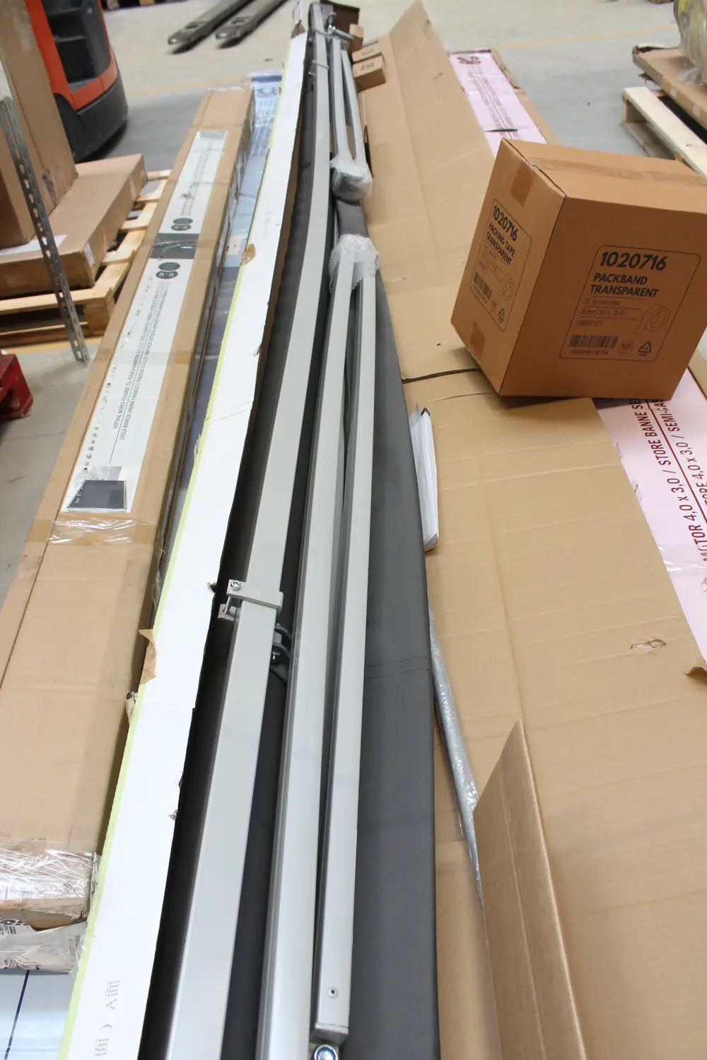 D-Ware Gelenkarmmarkise Markise Sonnenschutz Balkon Terrasse 5x3 Stoff Grau Polyester  - 4306517445751