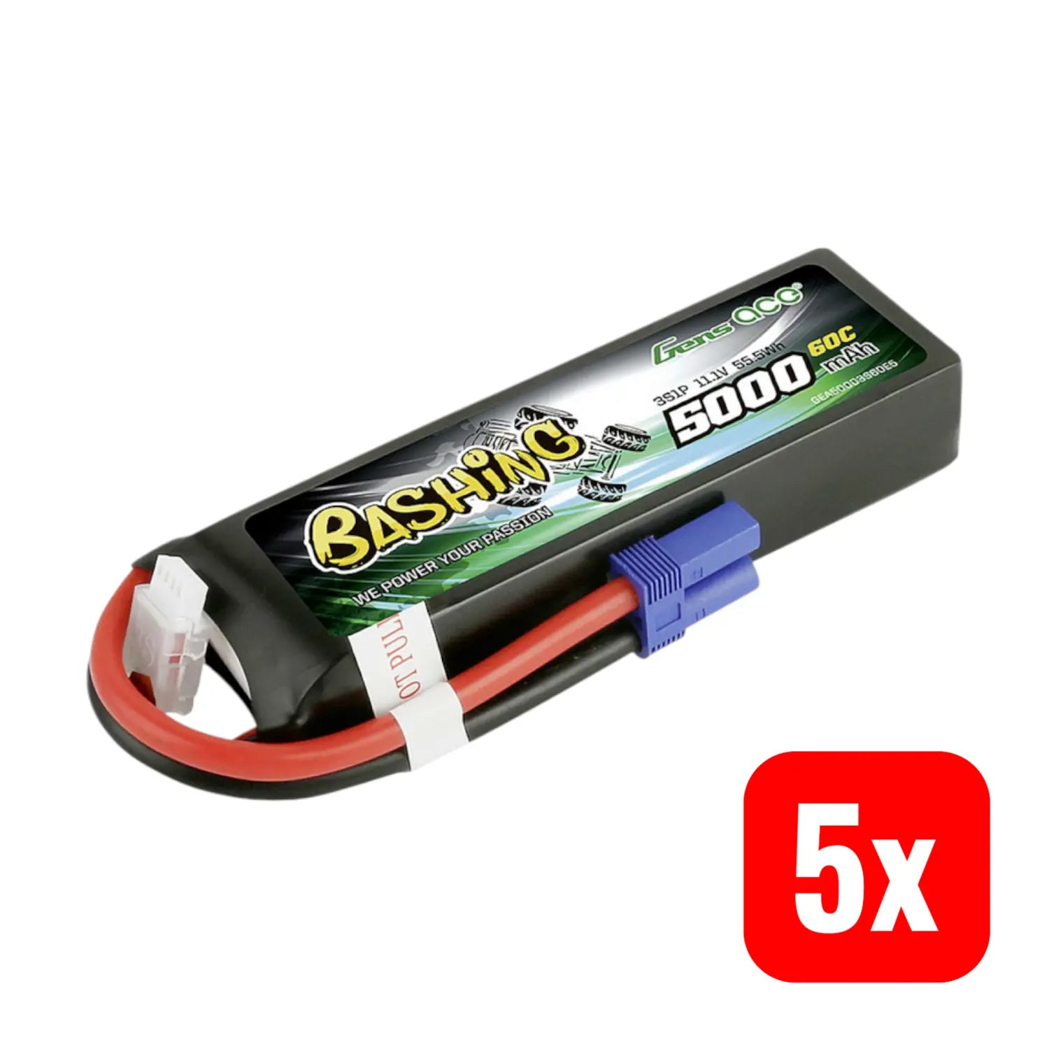 B-Ware Gens Ace Modellbau Akkupack Batterie Li Po 11.1 V 5000 M Ah Ec5 Softcase 5 Stück - 6928493302651