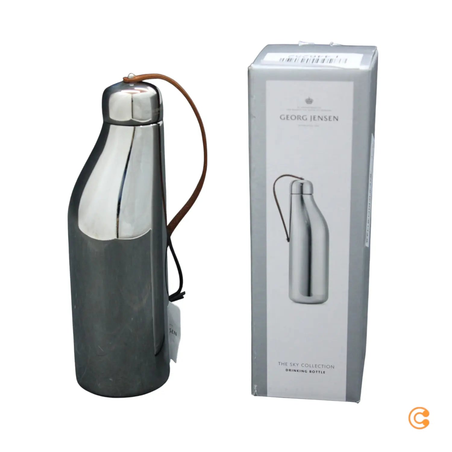 B-Ware Georg Jensen Trinkflasche Flasche Sky Edelstahl Lederband 500 Ml Siehe Text/Foto - 5713275209645