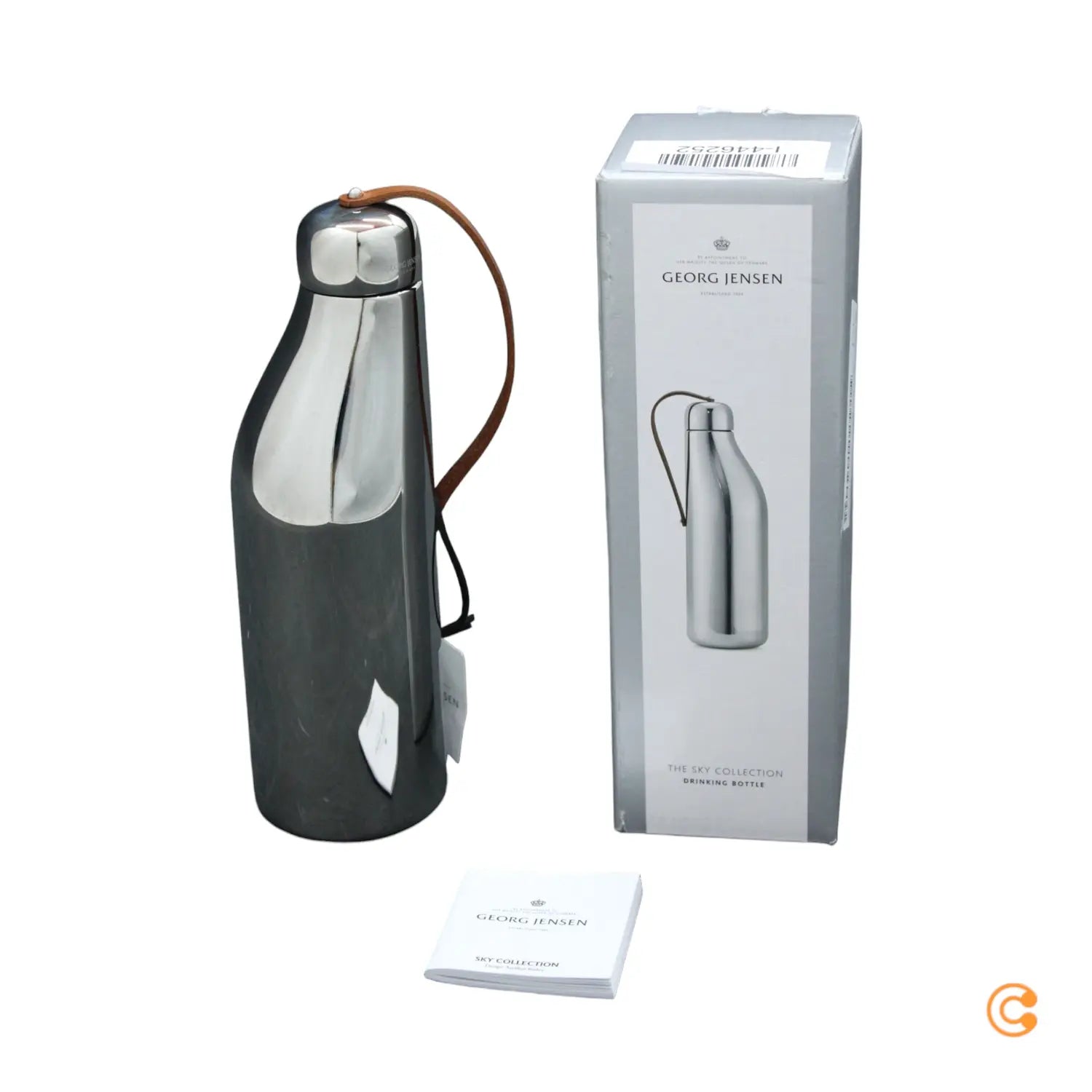 B-Ware Georg Jensen Trinkflasche Flasche Sky Edelstahl Lederband 500 Ml Siehe Text/Foto - 5713275209645