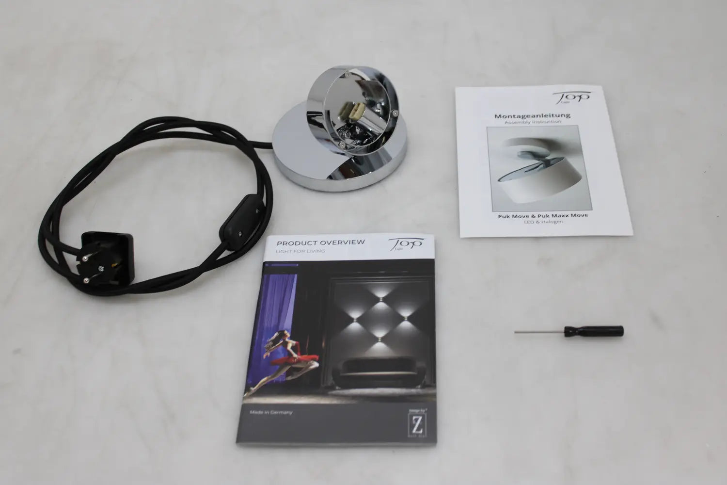 B-Ware Top Light Tischleuchte Tischstrahler Spot Puk Mini Gestell Chrom G9 Led Lampe