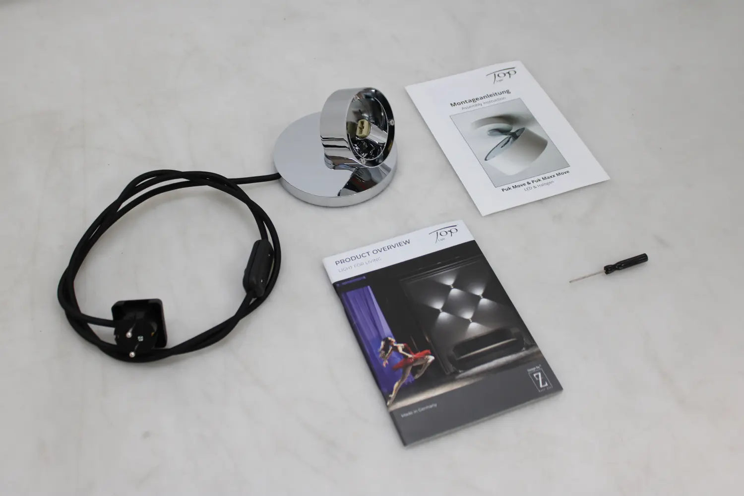 B-Ware Top Light Tischleuchte Tischstrahler Spot Puk Mini Gestell Chrom G9 Led Lampe