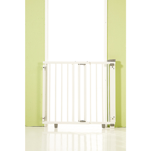 B-Ware Geuther Türschutzgitter Schutzgitter Babyschutz Schwenkbar Buche Weiß 65   105cm