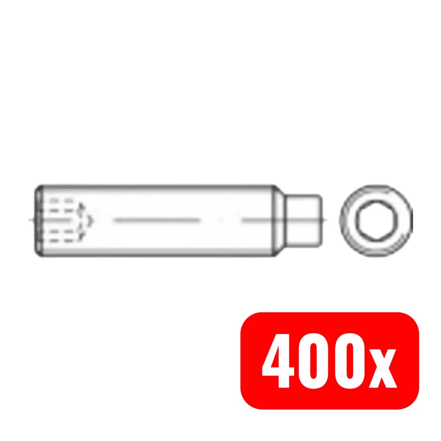 B-Ware Toolcraft Madenschraube Gewindestift M8 Innensechskant Stahl Verzinkt 400 Stück - 4053199107858