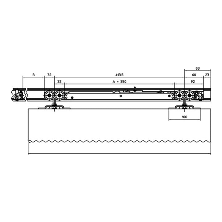 GEZE Schiebetürsystem Perlan 140 SoftStop Türbeschlag EV1 900-1290mm einseitig - 4042938288774