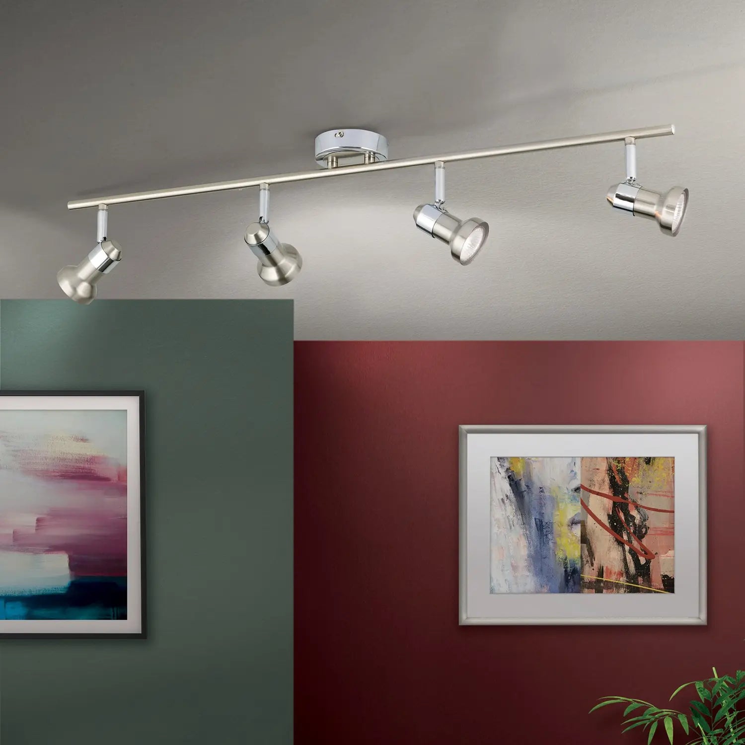 B-Ware Deckenleuchte Barbora Strahler Lampe Nickel Satiniert Gu10 Led 4 Flammig Leuchte - 9003090187294