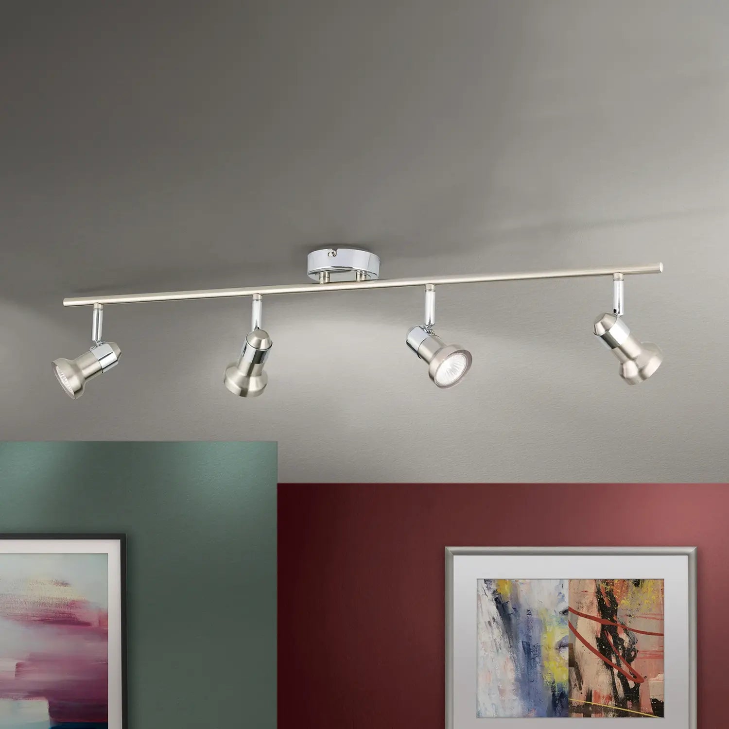 B-Ware Deckenleuchte Barbora Strahler Lampe Nickel Satiniert Gu10 Led 4 Flammig Leuchte - 9003090187294