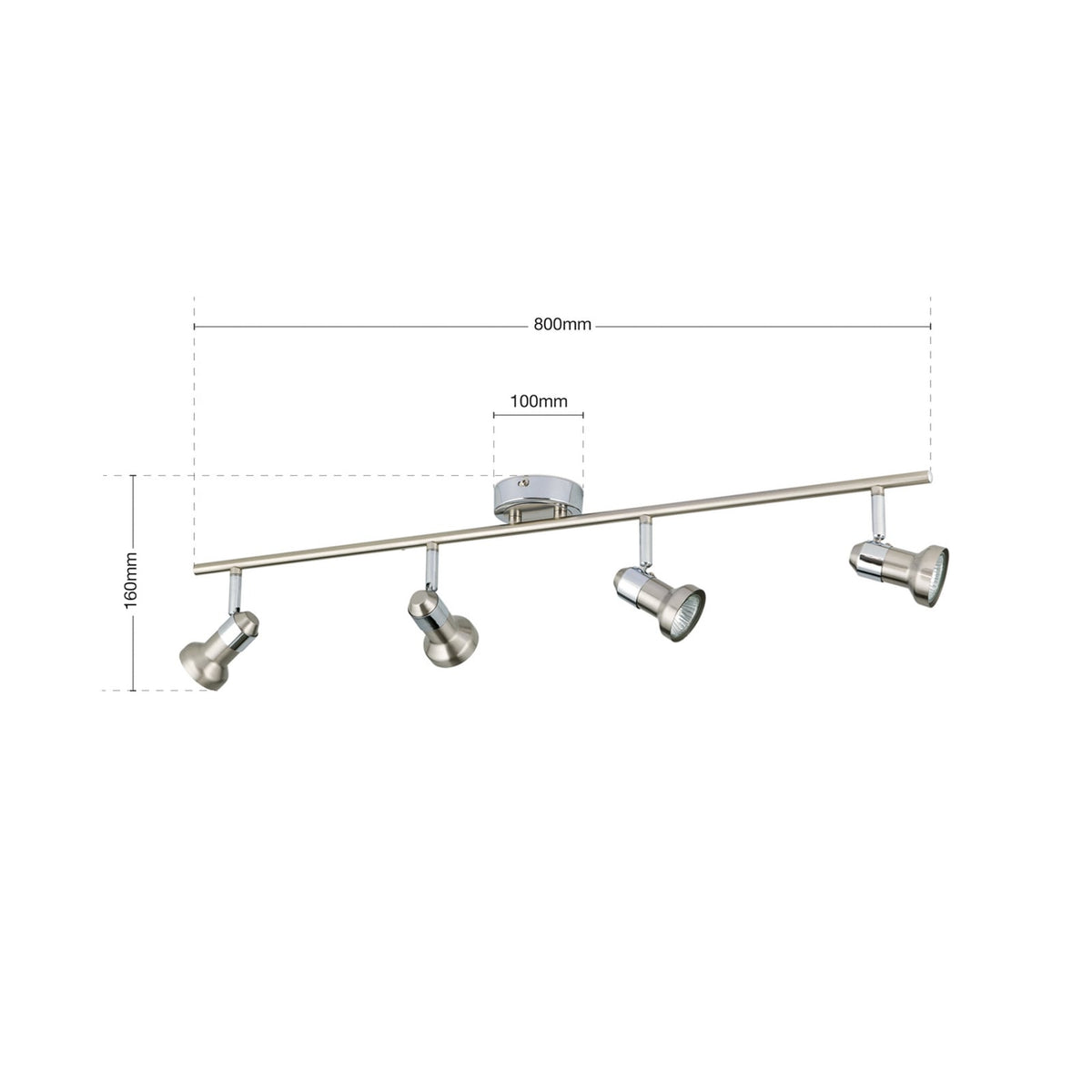 Deckenleuchte BARBORA Strahler Lampe Nickel satiniert GU10 LED 4-flammig Leuchte - 9003090187294
