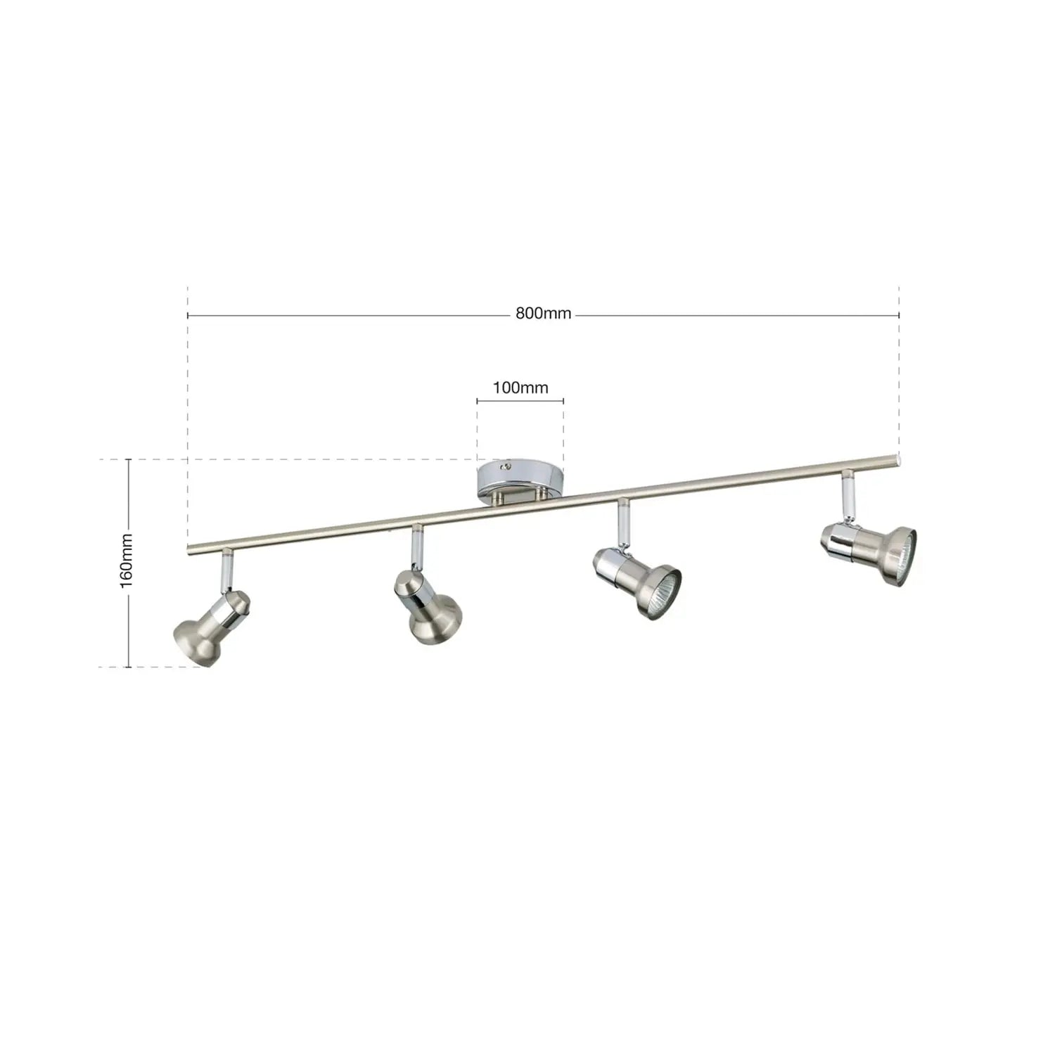 B-Ware Deckenleuchte Barbora Strahler Lampe Nickel Satiniert Gu10 Led 4 Flammig Leuchte - 9003090187294