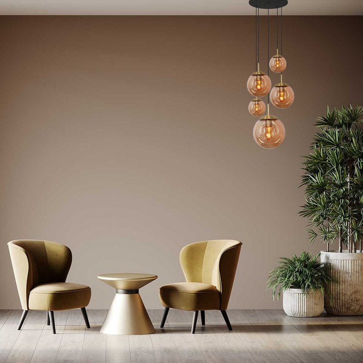 Steinhauer Glas Hängeleuchte Bollique Hängelampe Deckenlampe Lampe Leuchte 5 Fl. B-Ware - 8712746166439