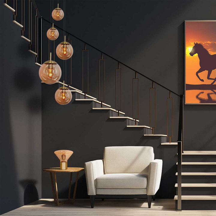 Steinhauer Glas Hängeleuchte Bollique Hängelampe Deckenlampe Lampe Leuchte 5 Fl. B-Ware - 8712746166439