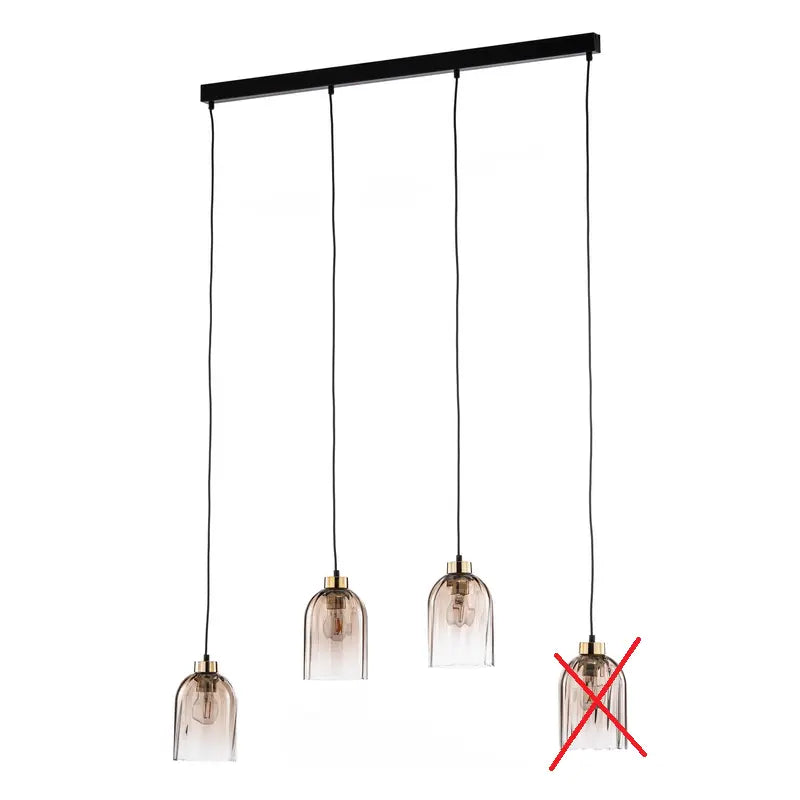 B-Ware Glas Hängeleuchte Sapito Vierflammig Amber Deckenlampe Lampe Siehe Text/Foto - 5901780556259