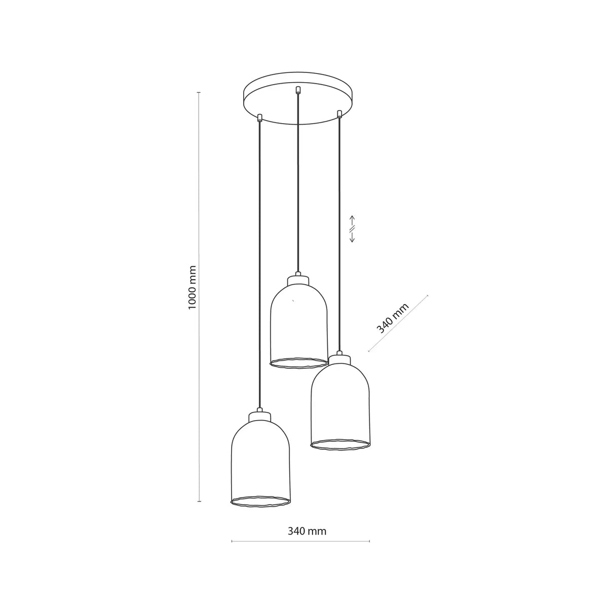 Glas-Hängeleuchte Satipo dreiflammig transparent Hängelampe Lampe Leuchte E27 - 5901780556273