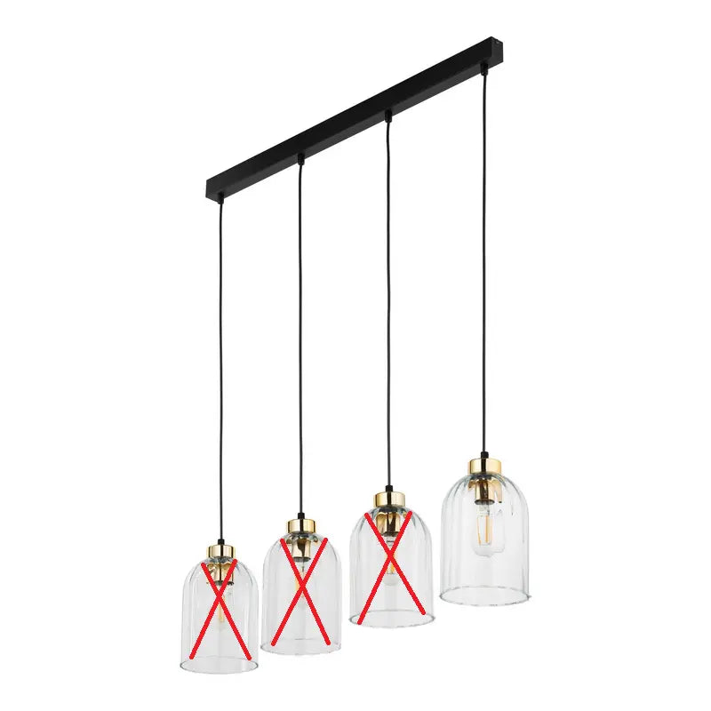 B-Ware Glas Hängeleuchte Satipo Vierflammig Transparent Deckenlampe Siehe Text/Foto - 5901780556280