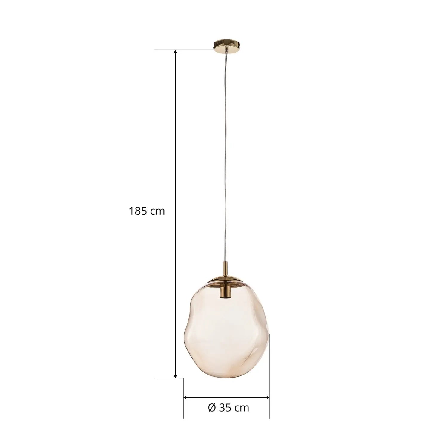 B-Ware Euluna Glas Hängeleuchte Sol Deckenlampe Lampe Leuchte E27 Glas Gold Siehe Text - 5901780542610