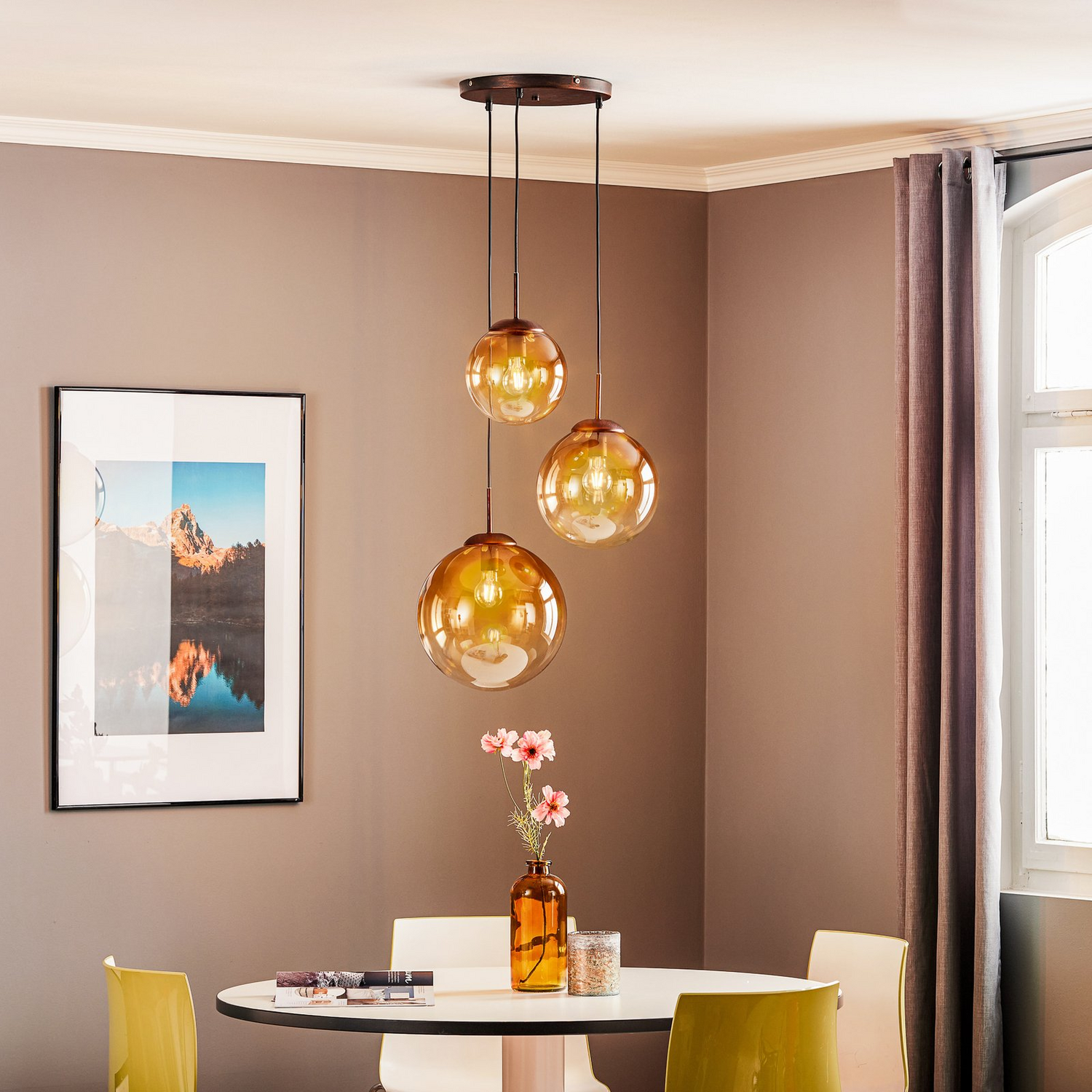 C-Ware Globo Glas Hängeleuchte Varus Hängeleuchte Lampe Leuchte Amber Siehe Text/Foto - 9007371371846