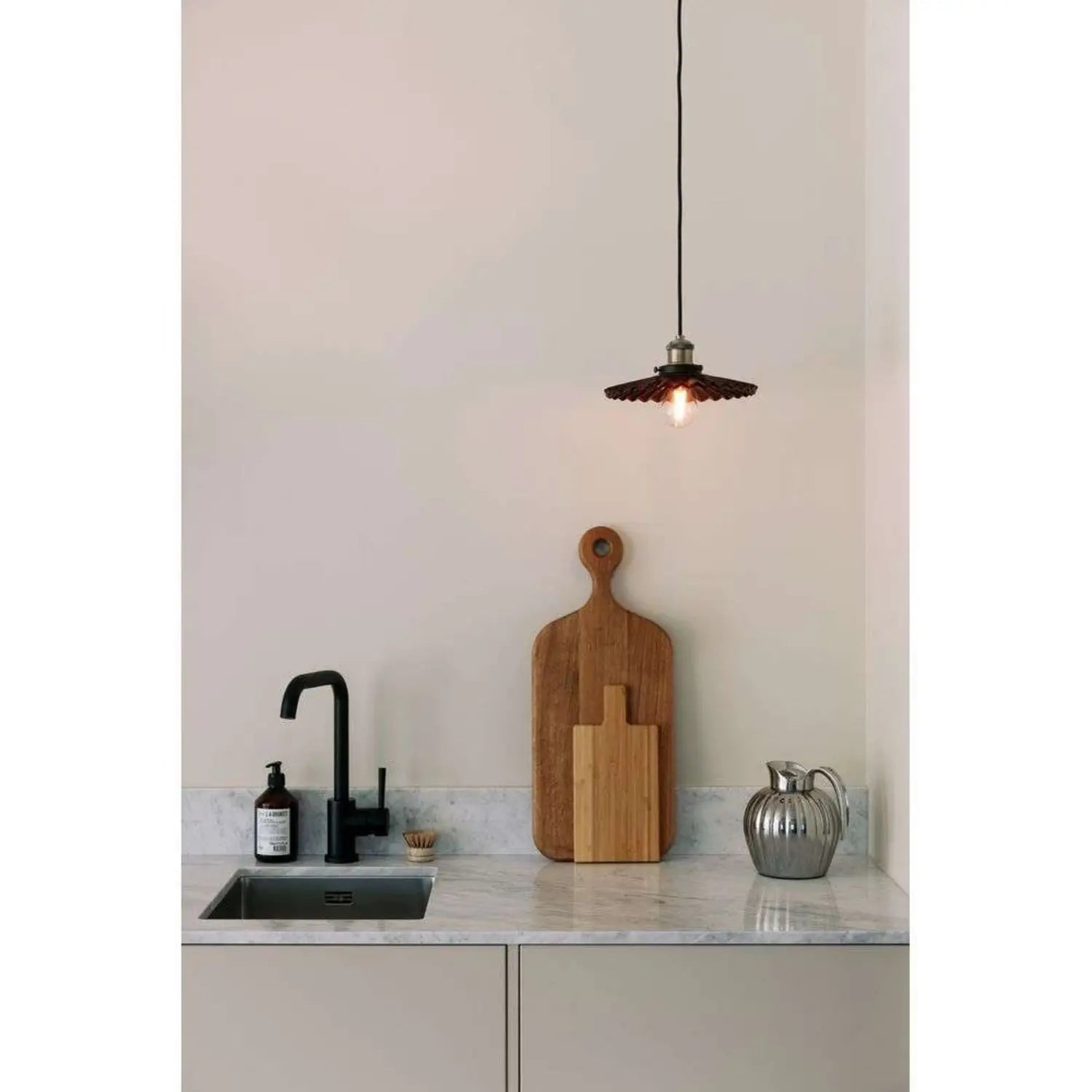 B-Ware Globen Lighting Pendelleuchte Hängelampe Cobbler Glas Metall Rot E27 Led ø 25 Cm - 7319436413357
