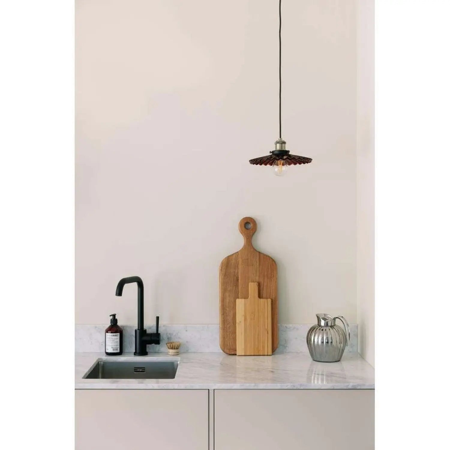 B-Ware Globen Lighting Pendelleuchte Hängelampe Cobbler Glas Metall Rot E27 Led ø 25 Cm - 7319436413357
