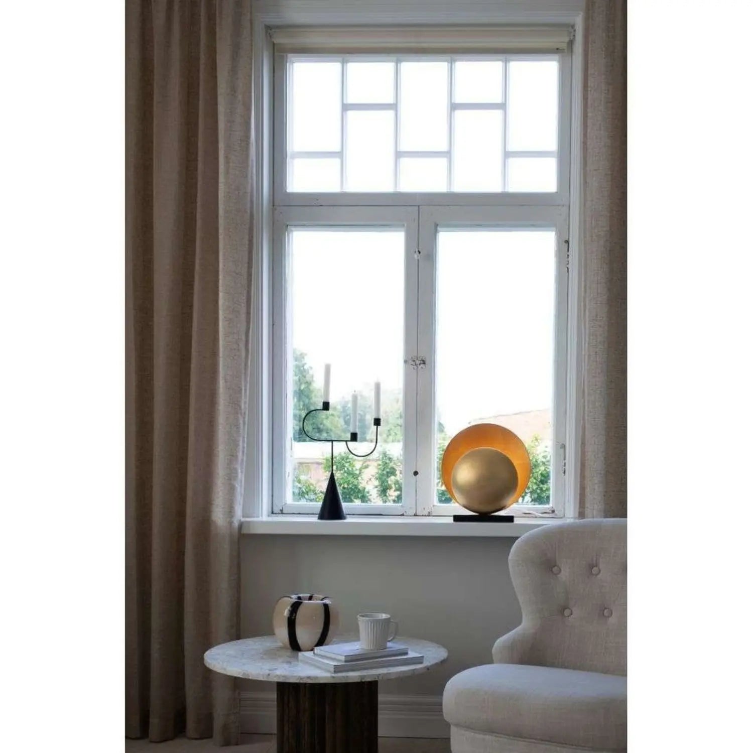 B-Ware Globen Lighting Tischlampe Leuchte Orbit Messing Eisen Marmor H32cm Siehe Text - 7319432208506