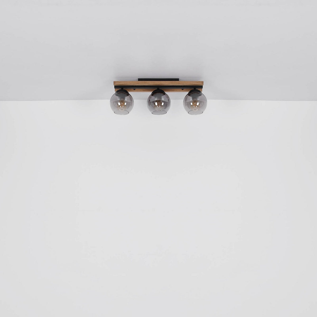 Globo Deckenlampe Leuchte Conni Lampe Länge 60 cm rauchgrau Holz Glas 3 flg - 9007371441235