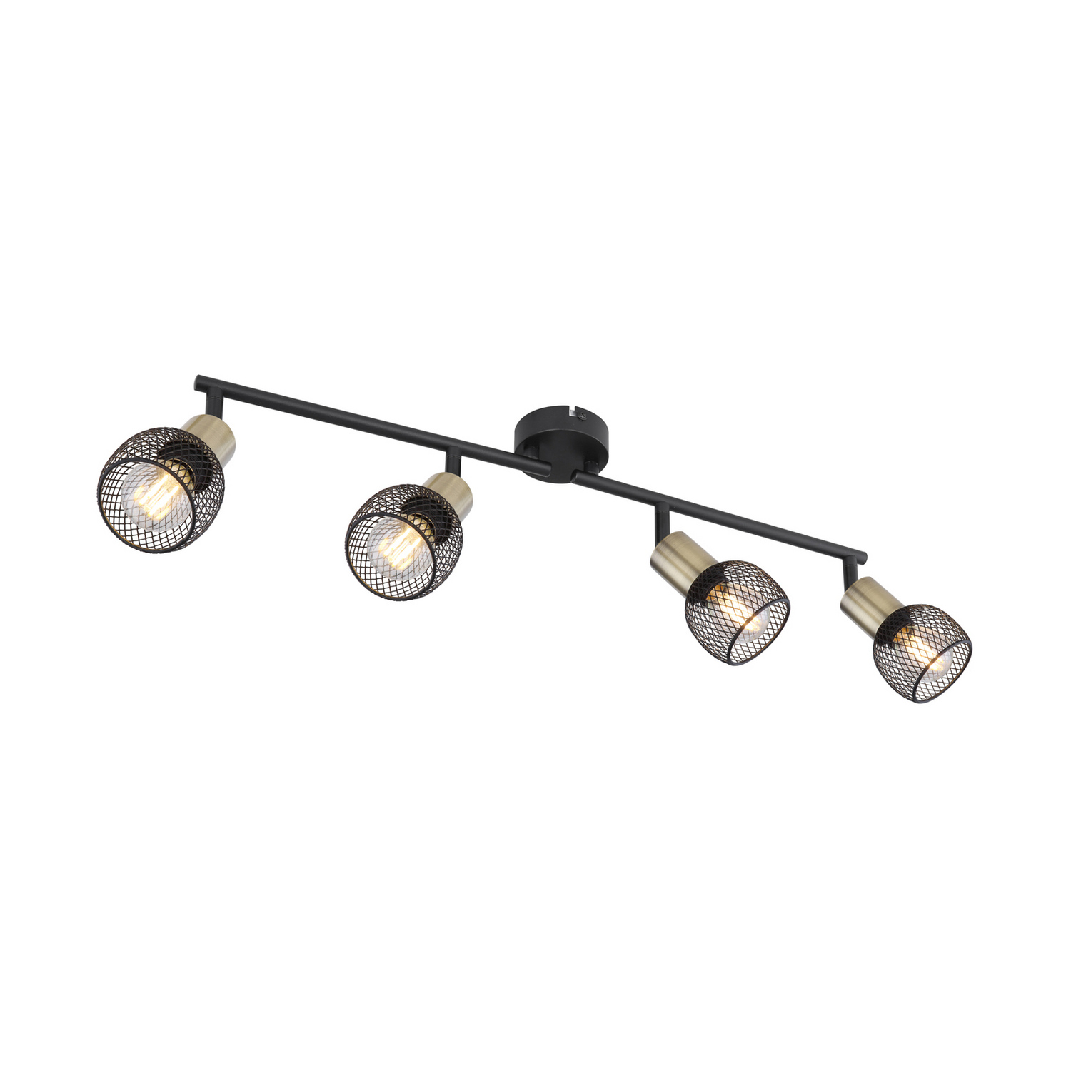 B-Ware Globo Deckenleuchte Lampe Fiastra Schwarz Altmessing 4 Flammig Beleuchtung - 9007371418121