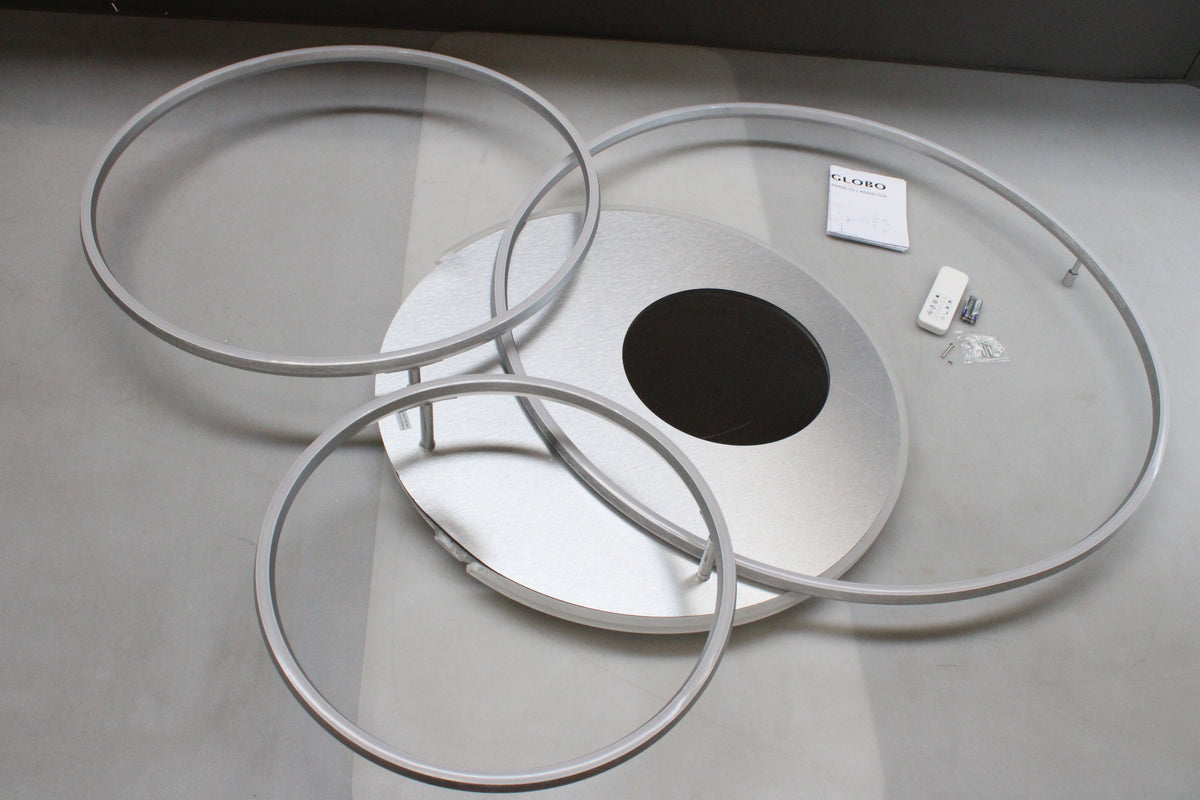 Globo Deckenleuchte Lampe Invertina LED dimmbar Aluminium gebürstet Opal Acryl - 9007371450015