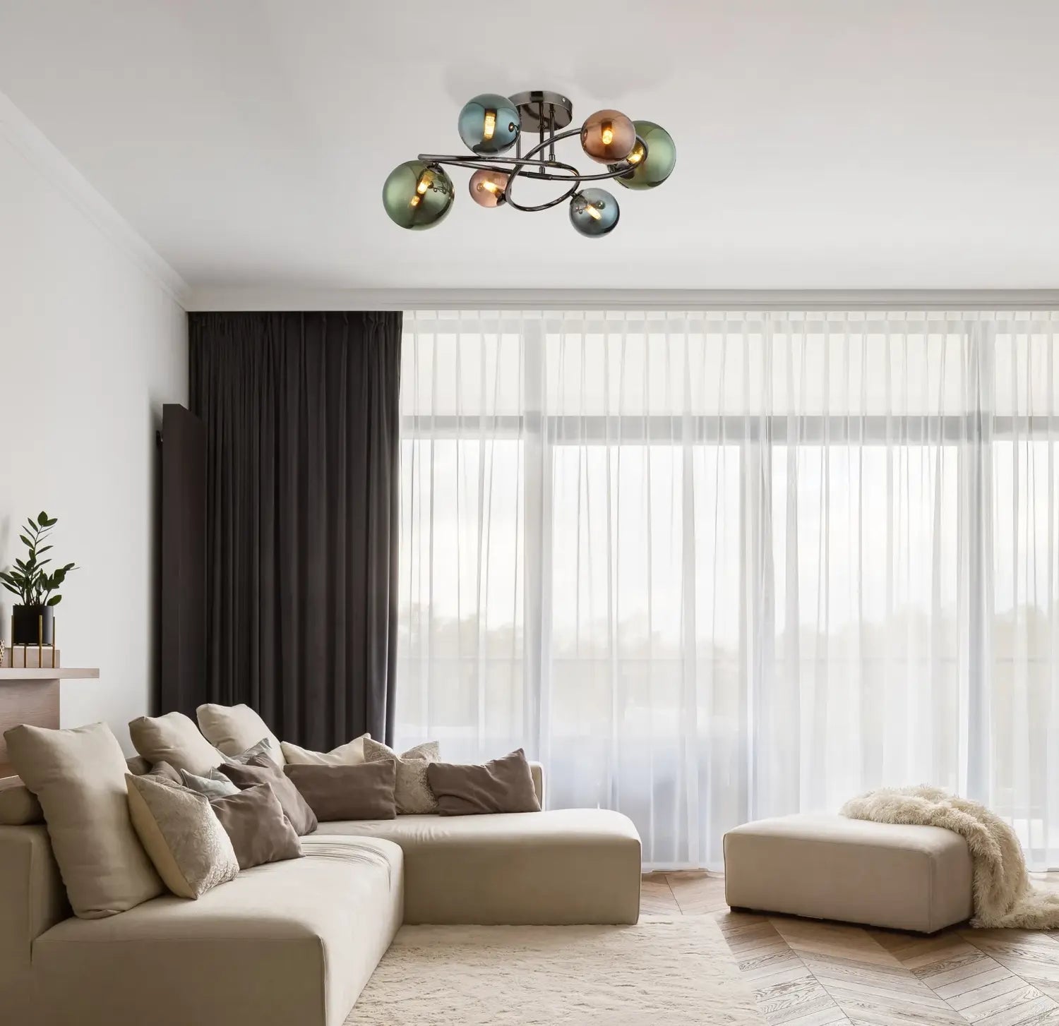 B-Ware Globo Deckenleuchte Lampe Riha Glas Schwarz Matt Esszimmer Wohnzimmer Flur - 9007371459100