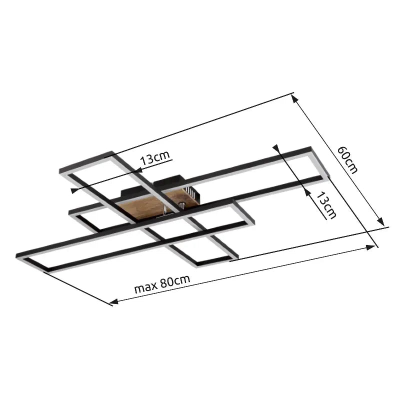 B-Ware Globo Deckenleuchte Lampe Led Dakari Panel Holz Schwarz Drehbar 40 W Warmweiß - 9007371446797