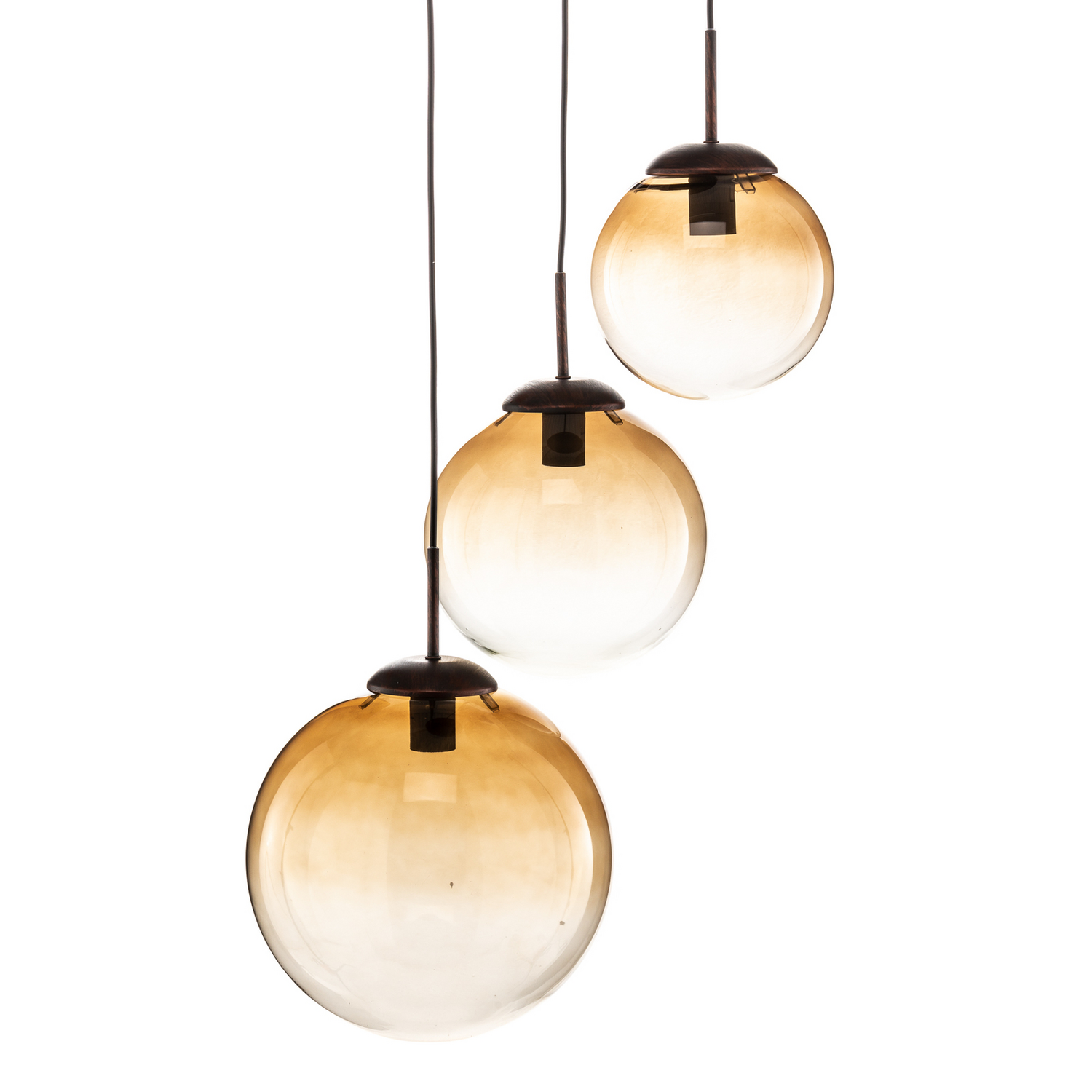 B-Ware Globo Glas Hängeleuchte Varus Hängelampe Lampe Leuchte Amber 3 Flmg E27 ø 51853