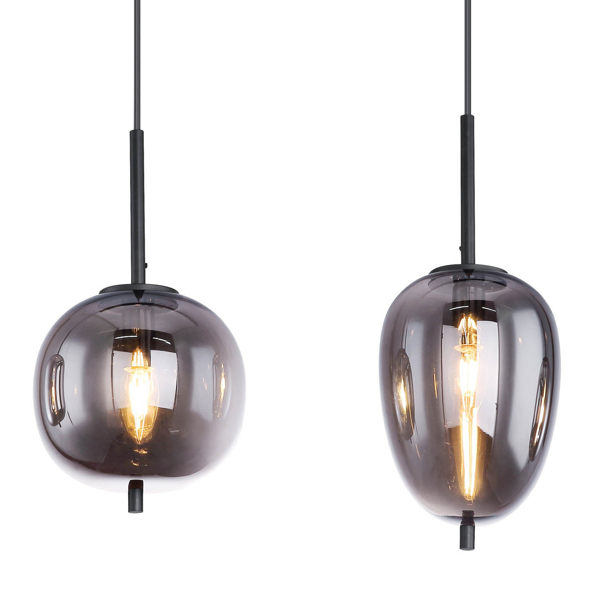 Globo Hängelampe Pendelleuchte Blacky Glasleuchte Rauchglas dimmbar E14 schwarz - 9007371398829