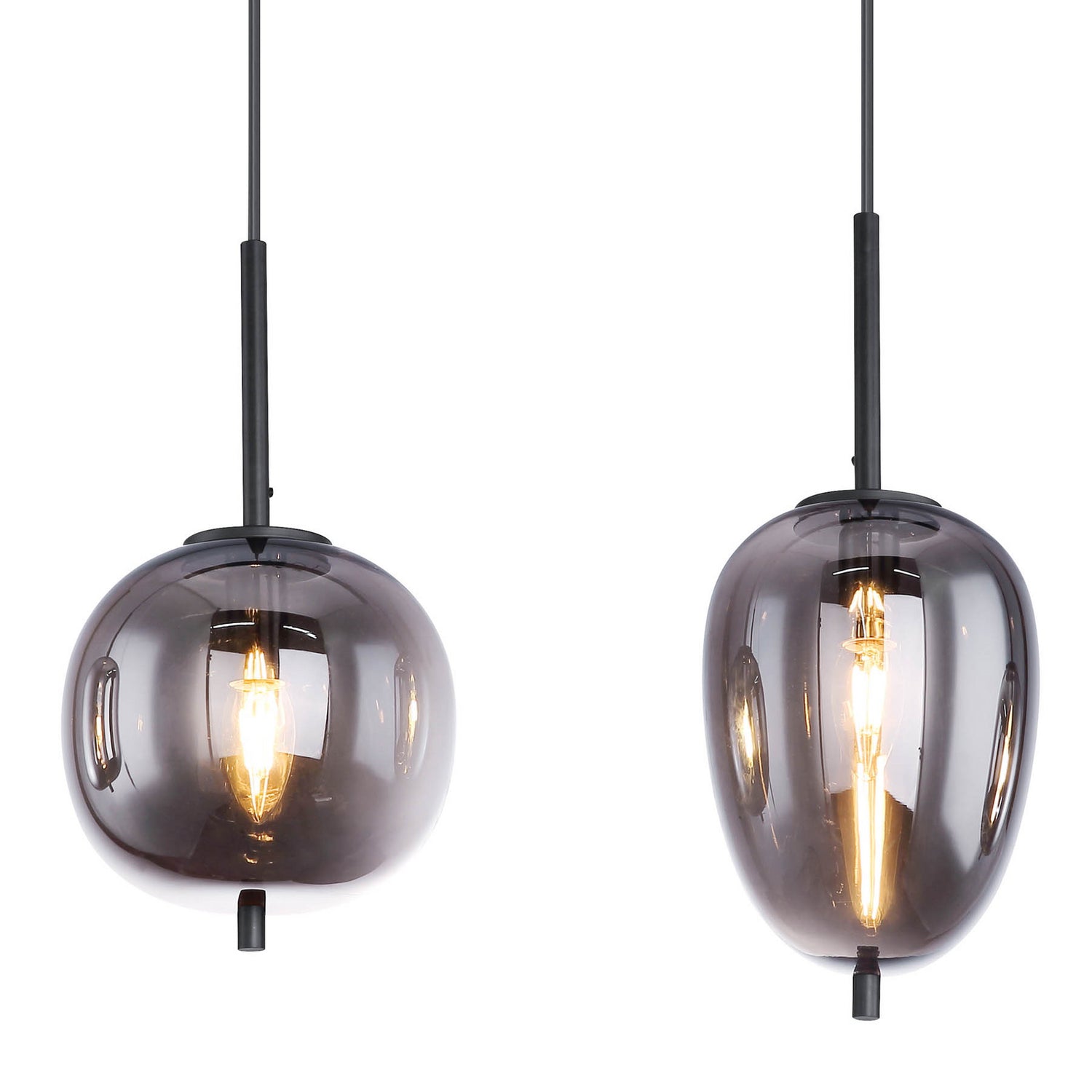B-Ware Globo Hängelampe Pendelleuchte Blacky Glasleuchte Rauchglas Dimmbar E14 Schwarz - 9007371398829