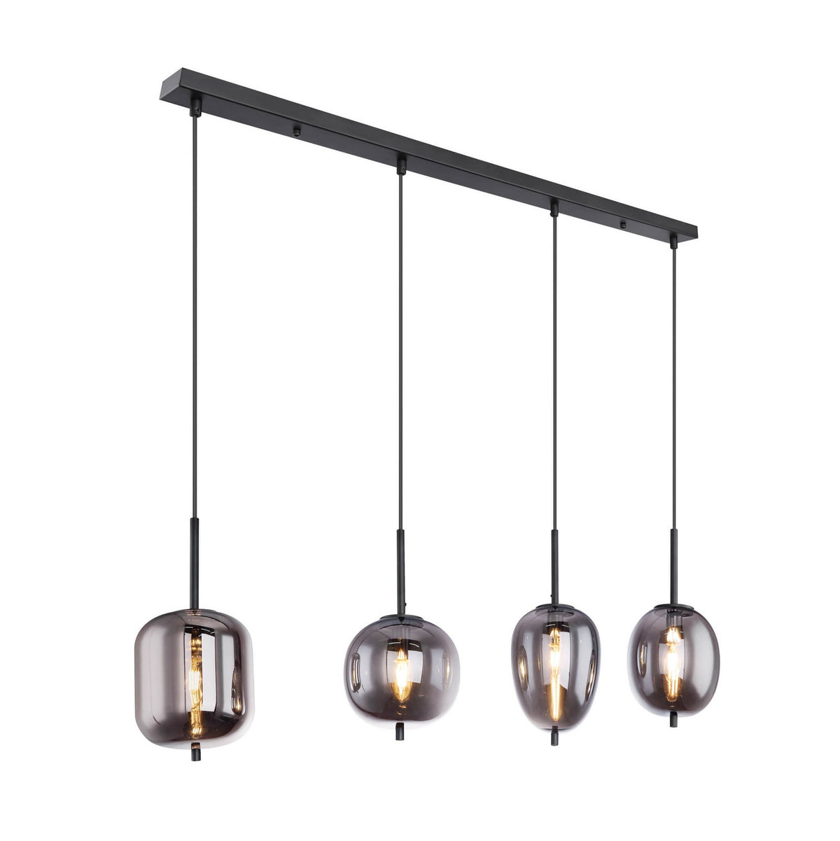 Globo Hängelampe Pendelleuchte Blacky Glasleuchte Rauchglas dimmbar E14 schwarz - 9007371398829