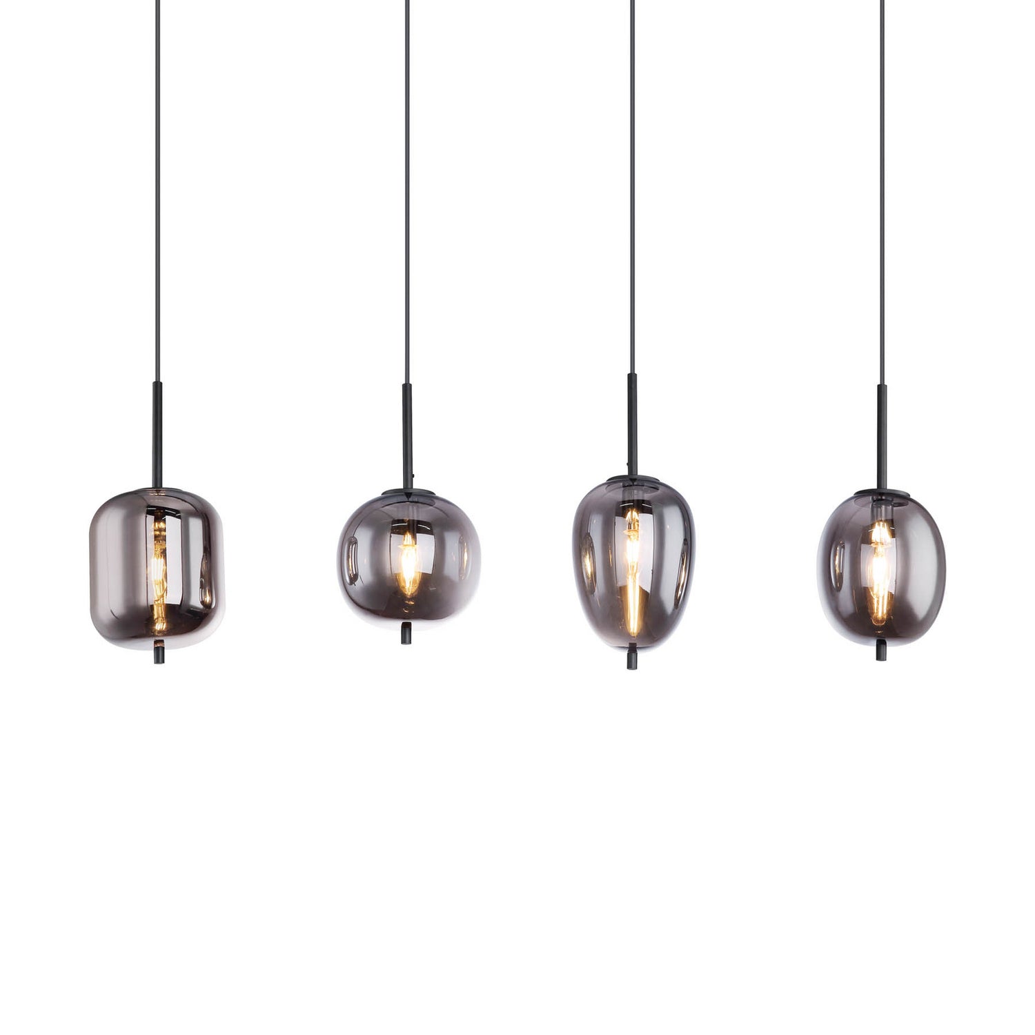B-Ware Globo Hängelampe Pendelleuchte Blacky Glasleuchte Rauchglas Dimmbar E14 Schwarz - 9007371398829