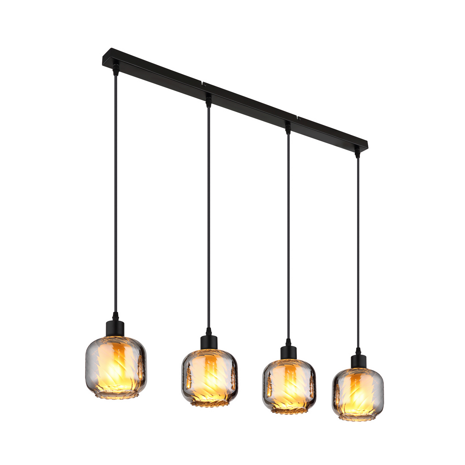 Globo Hängelampe Pendelleuchte Lampe Rauchgrau Glas 4 Flammig Länge 89 Cm Lampe B-Ware - 9007371509157