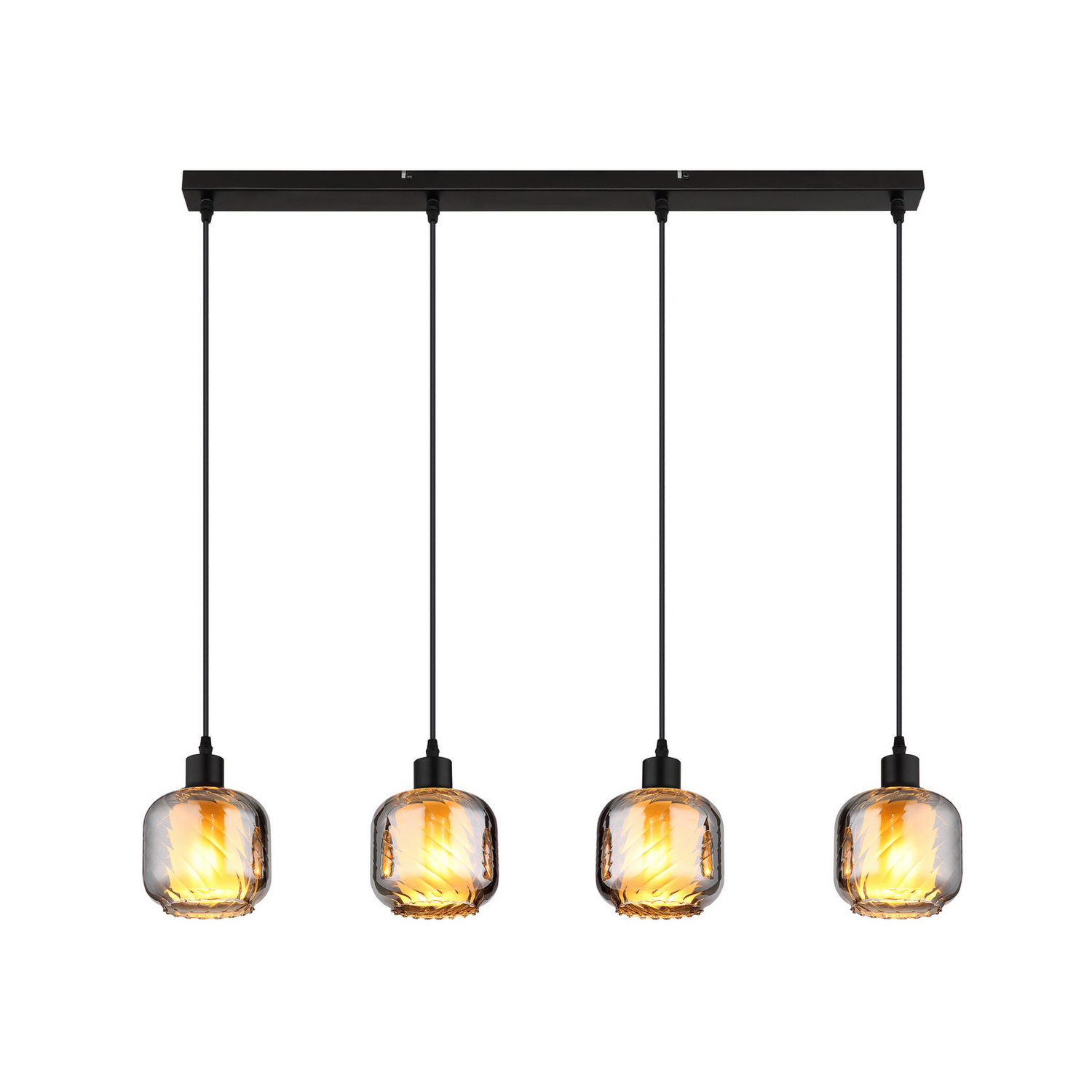 Globo Hängelampe Pendelleuchte Lampe Rauchgrau Glas 4 Flammig Länge 89 Cm Lampe B-Ware - 9007371509157